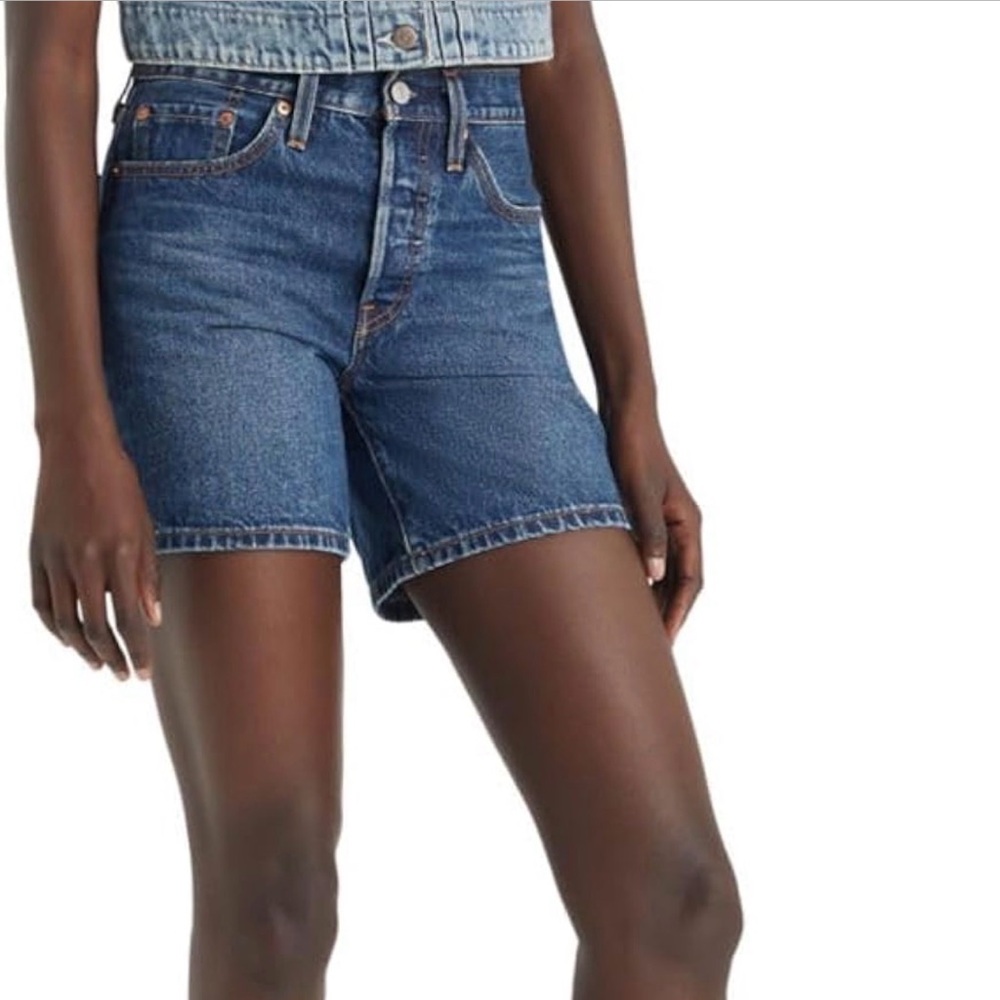 High-Rise Denim Shorts